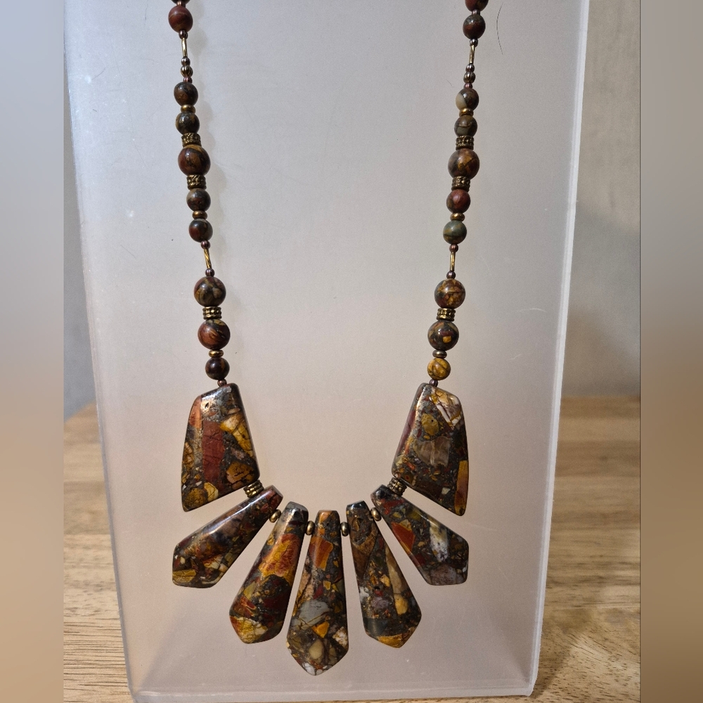 Cherry Creek Jasper with Pyrite Necklace